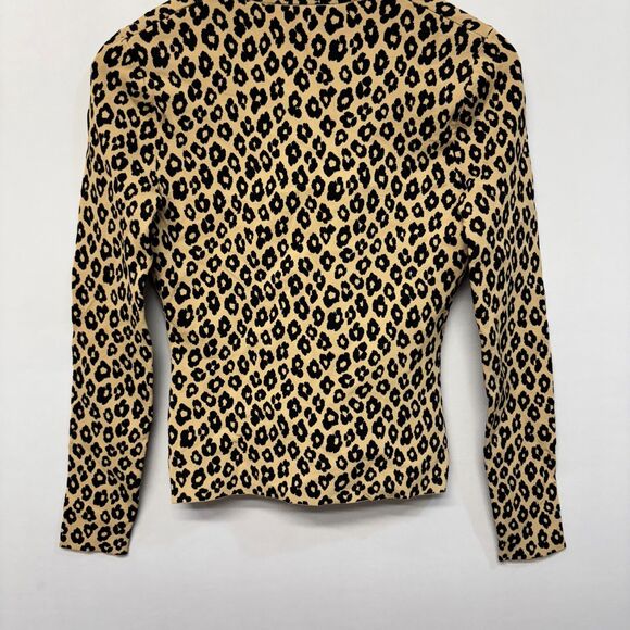 Theory Women Long Sleeve Knit Cardigan Sweater Size Small Animal Print D061 -19 - Picture 14 of 15